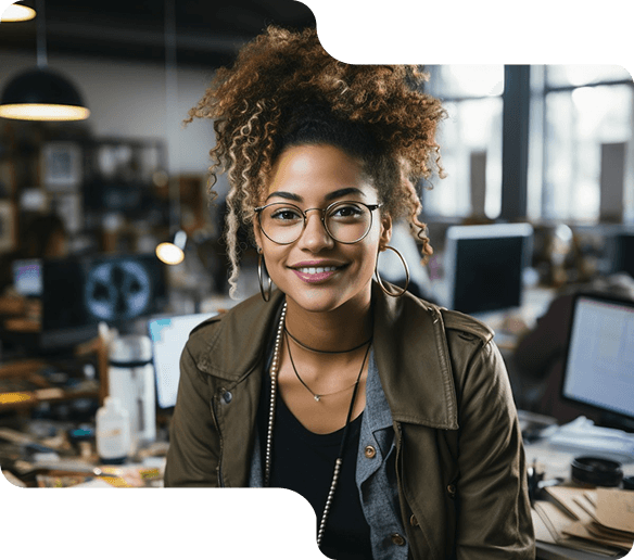 Creative professional working in a digital studio